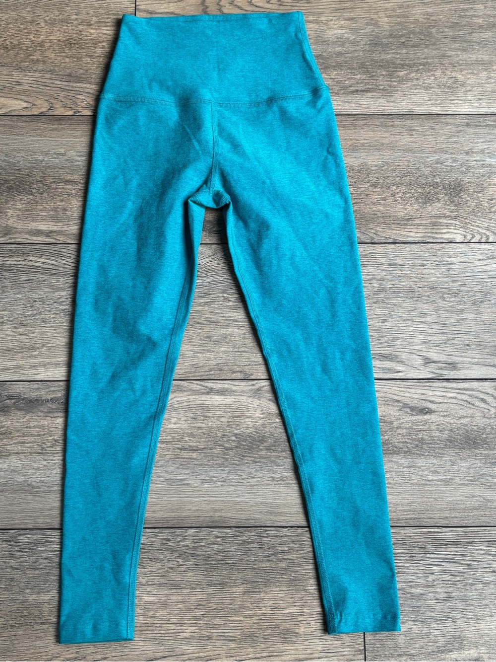 Beyond Yoga Spacedye Caught In The Midi Leggings Heathered Teal Blue Green Sz XS